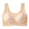 Sujetador push-up suave con soporte y rayas verticales brillantes, copa fija antigravedad sin costuras, sin varillas, minimiza bustos grandes