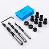 Localizador de agujeros oblicuos para carpintería de 15 grados azul transfronterizo, regulador de perforación para carpintería, limitador de agujeros oblicuos, broca de carpintería de tres puntas
