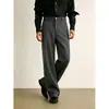 2026 Pantalones Casuales Estilo Americano Marca de Moda para Hombre Elegante Tallas Grandes Caídos Ligeramente Acampanados Versátiles Pantalones de Traje Pantalones Rectos