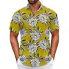 Camisa Havaiana Transfronteiriça Peça Única Masculina Praia Tamanho Grande Casual Estampada em 3D Manga Curta Camisa de Férias à Beira-Mar Tendência