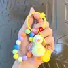 Pulseira de Pato de Desenho Animado com Contas Chaveiro Pingente para Bolsa de Carro atacado criativo casal pequeno presente enfeites de chaveiro