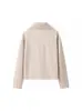 ZR Comercio Exterior al por Mayor 2024 Otoño Europeo y Americano Nuevo Moda Femenina Solapa Doble Botonadura Corta Joker Chaqueta de Lana