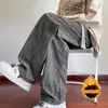 Pantalones rectos para adolescentes, estilo otoño/invierno para hombre, marca de moda, pantalones deportivos de chándal, pana, holgados, de pierna ancha, pantalones casuales, ligeros