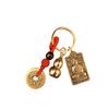 Nuevo llavero de latón con el guardián del zodíaco, calabaza de cobre real, cinabrio, cuerda roja, cinco adornos de Buda del dinero del emperador