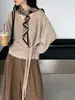 Suéter tejido Jiangzuo elegante y con estilo, de cuello en V que ajusta la cintura, para mujer, nuevo otoño e invierno, top suave, elástico y versátil Z016