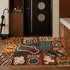 Felpudo Vintage para Entrada 5 Nuevas Entradas Bucle de Seda Antideslizante Cortable Felpudo Alfombra de Piso para el Hogar