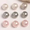 Parche de Perla Redonda Media Esfera Ins Estilo Japonés Tu Zhen Perlado de Pera con Cintura Alta para Pendientes DIY para Mujer, Accesorios de Decoración para Zapatos