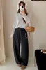 Pantalones Anchos de Pierna Ligeramente Curvada de Lana de Cordero Engrosada, Nuevos para Otoño/Invierno 2026, Pantalones Casuales para Mujer, Cintura Alta, Estilo Coreano, Adelgazantes, Largos