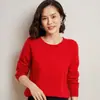 Suéter de punto de cuello redondo para mujer de comercio exterior transfronterizo, otoño e invierno, estilo corto, talla grande, jersey holgado, color liso, top básico