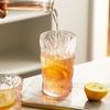Copo de Vidro para Beber Estilo Japonês Padrão Geleira Feminino Doméstico Transparente para Chá Vinho Leite Bebidas Cerveja Suco
