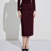 Moda de Primavera y Otoño Nuevo Diseño Ankora Rojo Sentido del Diseño Profesional Traje de Vestir para Mujer Cuello en V Elegante Estilo Diosa Molde