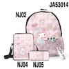 3D Novo Periférico Impresso Sanrio Melody Conjunto de Três Peças Mochila Escolar Mochila de Estudante Bolsa de Lápis