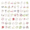 60 adesivos de coelhinho de primavera fofos estilo cartoon para decoração transfronteiriça de malas, garrafas de água e carros, atacado