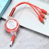 Cable de Datos Retráctil Tres en Uno Regalo Año del Caballo Logo Impreso Carga Rápida para Teléfono de Coche Cable de Carga Uno a Tres Fabricante Mayorista