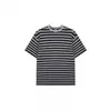 Camiseta de retazos a rayas transfronteriza para hombre, estilo retro americano de verano, marca de moda, holgada y transpirable, cuello pequeño, moda de media manga para parejas