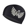 Gorro de Natación Jiehu Gorro de Natación Tejido Venta al por Mayor por Lotes Gorro de Tela Color Sólido con Patrón Gorro de Natación para Hombres y Mujeres Cómodo y No Elástico