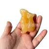 Ornamento de mão de jade afegão natural, cabo de nogueira estrela-lua, ornamento de bule de jade, selo leão Pixiu laranja de jade amarelo