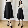 Saia Midi Nova Outono 2026 de Cintura Alta, Linha A, Cobre o Quadril, Emagrecedora, Saia Midi Patchwork