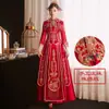Traje Xiuhe Outono Noiva Dragão e Fênix Vestido de Casamento 2026 Novo Modelo Vestido para Brinde de Casamento Vestido de Casamento Estilo Chinês de Cetim