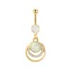 Anel de umbigo Opal de aço inoxidável dedicado da Amazon zircônia Diamante incrustado pingente de unha de umbigo joias de piercing corporal