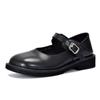 [Preço do Evento 168] Sapatos Mary Jane Versáteis de Bico Quadrado Nicho Couro Genuíno Fivelas de Uma Palavra Sapatilhas para Mulheres