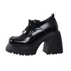 Zapatos de cordones súper cómodos con suela gruesa y corte profundo, Novedad Otoño 2026 Mocasines casuales de cordones con punta cuadrada y tacón grueso