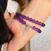 Pulseira de Prata 925 6mm Amethysta Natural Real Roxa do Uruguai com Múltiplos Círculos
