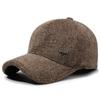 Chapéu de Algodão com Proteção de Orelha Ajustável de Inverno para Homens de Meia-idade e Idosos, à Prova de Frio para Uso Externo, Ciclismo, Lã Quente, Boné de Basebol Espessado