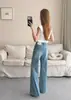 Proporciones favorecedoras~ Elástico en cuatro direcciones, aptos para petite, jeans acampanados de nueve puntos, adelgazantes, algodón de Xinjiang, pantalones vaqueros ligeramente acampanados negros y grises para mujer