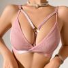 Ropa Interior Europea y Americana para Mujer Sexy Caliente Hebilla de Amor Diseño Pequeño Sin Aro de Acero Transpirable Reunido Sujetador para Mujer Transfronterizo