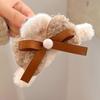 Clip de felpa marrón leche clip para el cabello de niños accesorios para el cabello de otoño e invierno pasador de lazo niña flor clip de tiburón