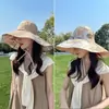 Sombrero de Copa Abierta de Nuevo Estilo para Primavera para Mujer, Impreso por Ambos Lados, Sombrero Versátil de Ala Ancha de Moda para Protección Solar en Exteriores y Ropa Urbana, Protección UV