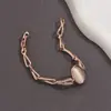 Pulsera Extremadamente Simple de Piedra Artificial Ojo de Tigre Incrustada de Diamantes Pulsera Retro de Nicho Simple Exquisita Pulsera Elegante de Gama Alta
