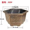 Grande Hexágono Bacia Bronze Resina Engrossada Ao Ar Livre Grande Árvore Alumínio Plástico Vaso de Flores com Furos Vaso de Flores Hidropônico Não Poroso
