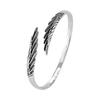 Pulsera retro de plata tailandesa con pluma para mujer, diseño simple y moderno con sentido de la personalidad, marea ins, viento frío, venta al por mayor