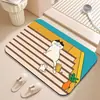 Alfombra Absorbente de Baño Abstracta de Dibujos Animados Tapete Antideslizante para Inodoro Alfombrilla para Pies de Entrada Barro de Diatomeas Secado Rápido Resistente a la Suciedad Fácil de Limpiar