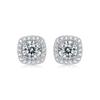 Pendientes Pequeños Cuadrados de Nuevo Estilo Veraniego Estilo Chanel para Mujer, Moda de Gama Alta Coreanos Estilo Ins Nicho Elegantes Pendientes de Plata 925