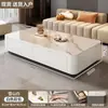 Mesa de Centro de Piedra Sinterizada Mueble de TV sin Montaje con Cajones Mesa de Té de Pie para el Hogar Mesa de Té para Apartamento Pequeño Mesa de Centro de Lujo Ligero para Sala de Estar