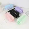 Estuche para Bolígrafos Estilo Corazón Girly Crema Papelería Estudiantil Coreana Bolsa de Almacenamiento Estuche para Bolígrafos con Cremallera Grande Suave y Ceroso Refrescante Bolsa de Cosméticos