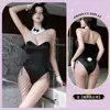 Tentación de uniforme sexy, lencería de conejita de charol de alta gama, ropa interior sexy seductora, falda de cuero, pasión de discoteca para mujeres jóvenes