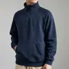Sudadera unisex de poliéster de 220 g, talla europea 220g, con media cremallera y cuello alto, mangas raglán, bolsillo tipo canguro, chaqueta deportiva casual, transfronteriza