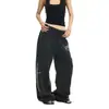 Pantalones casuales holgados con estampado de letras retro americano y efecto desgastado para hombre y mujer, nuevos pantalones deportivos de pierna ancha estilo callejero de otoño