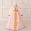 Nuevo Vestido Europeo y Americano para Niñas Vestido de Princesa Mediano Manga Larga Estampado Bordado Tela Forjada Vestido de Moda Vestido de Noche para Niños