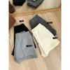 Pantalones Cortos de Punto Gruesos de Cintura Alta Sueltos de Pierna Ancha para Mujer, Novedad Primavera Temprana 2026, Silueta en A, Pantalones Casuales
