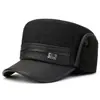 Chapéu de Inverno Masculino com Forro de Lã e Proteção para Orelhas, Quente, Estilo Bico de Pato, para Pais e Avôs de Meia-Idade e Idosos, Chapéu de Baseball de Algodão à Prova de Frio para Uso Externo