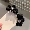 Accesorios para el Cabello Coreanos Dongdaemun Mini Exquisitos Tela Negra Pedrería Moño Pinza Pequeña Pasador Pinza para el Cabello de Princesa para Mujeres