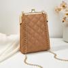 Bolso bandolera vertical con clip y cadena bordada con diamantes, estilo informal, de moda 2023, para teléfono móvil, de comercio exterior, con diseño de nicho