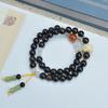 Pulsera Círculo Doble Shen Guibao Natural 0.8 Cuentas Redondas Garra de Gato Bodhi Pulsera Casual Linda Cuentas de Rosario Venta al por Mayor