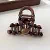 Pinza para el Cabello Pan de Caramelo Gradiente Café Profundo Clip para el Cabello con Perla Redonda Pinza de Tiburón Mediana para el Cabello de Mujer Pinza para el Cabello de Agarre Fuerte