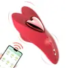 Vibrador Vestível Coração Vermelho para Mulheres, Vibrador com Controle Remoto para Casais, Brinquedo Sexual Vestível Invisível para Flertar